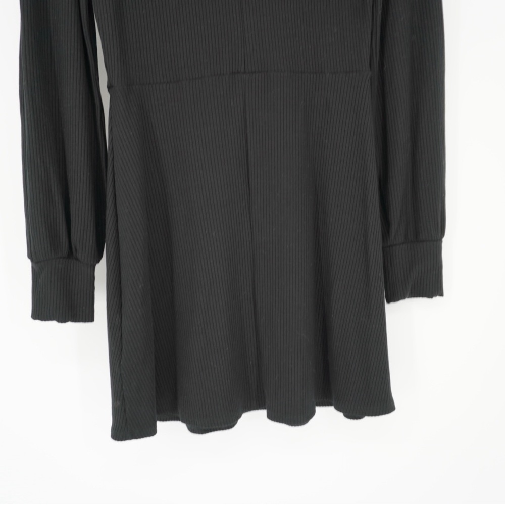 Reformation Jeans Linah Mini Fit and Flare Dress Black Puff Shoulders Small - Picture 11 of 13